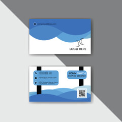 Modern corporate business card template design. Clean double sided vector illustration. 