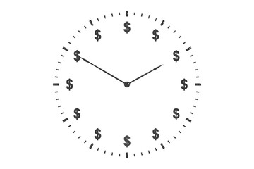 Composite image of dollar sign clock