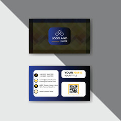 Modern corporate business card template design. Clean double sided vector illustration. 