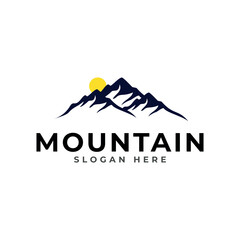 Mountains Vector Logo Template. Can be used in agencies, design studios, architectural studies.
