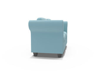 3d illustration of blue armchair 