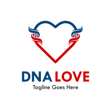 dna love design logo template illustration