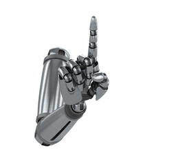 Composite image of robotic hand pointing