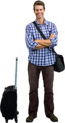 Portrait of smiling man with luggage 