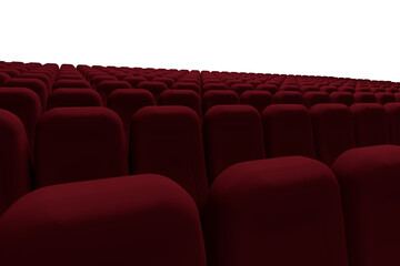Digital image of red chairs in row