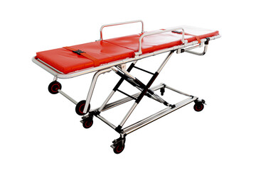 red ambulance stretcher