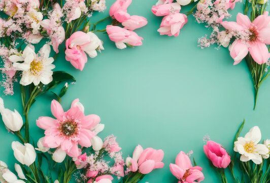 Frühlings-Postkarten und Rahmen mit Blumen zum selbst beschriften an Ostern, im Frühling