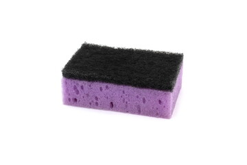 one sponge for washing dishes lies on a white background.	