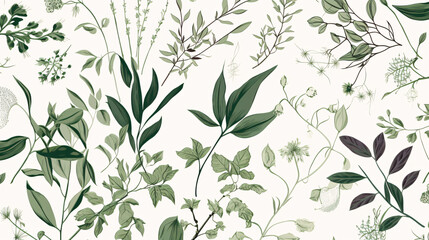 Fototapeta premium seamless floral pattern botanic generative ai