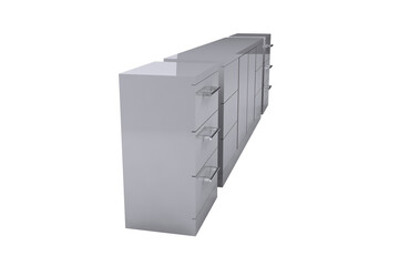 Digital composite image of metallic storage compartments