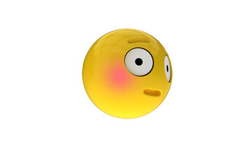 Three dimensional image of surprise smiley face