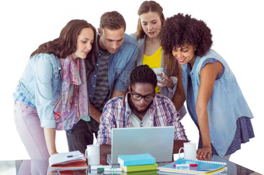 Fashion students working as a team 