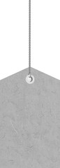 Gray color price tag on white background