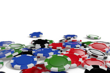 Digitally generated image of 3D gambling chips