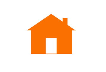 orange house white door PNG transparent