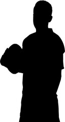 Silhouette man standing with ball