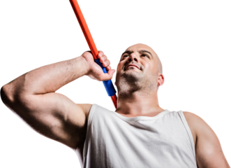 Athlete preparing to throw javelin