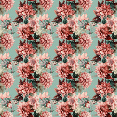 Fototapeta na wymiar seamless pattern with floral
