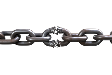 3d image of damaged silver chain 