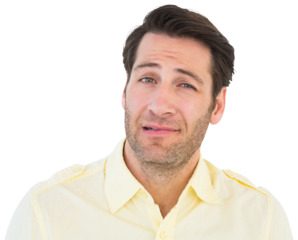 Handsome young man looking confused