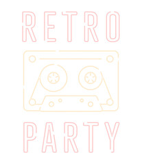 Stereo with retro party text icon
