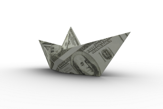 Boat made from American dollar