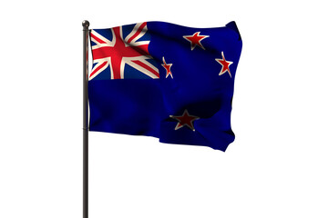 Flag of New Zealand against white background