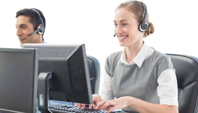 Business people working on computer