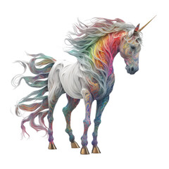 color unicorn isolated on white