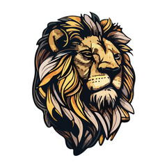 Obraz premium Lion Flat Icon Isolated On White Background