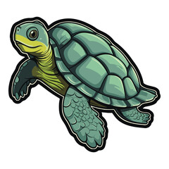 Turtle Flat Icon Isolated On White Background