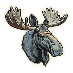 Moose Flat Icon Isolated On White Background