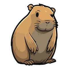 Capybara Flat Icon Isolated On White Background