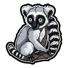 Lemur Flat Icon Isolated On White Background
