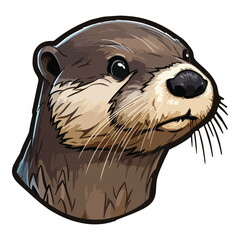 Otter Flat Icon Isolated On White Background