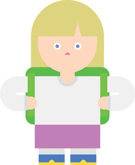 Girl with school bag icon