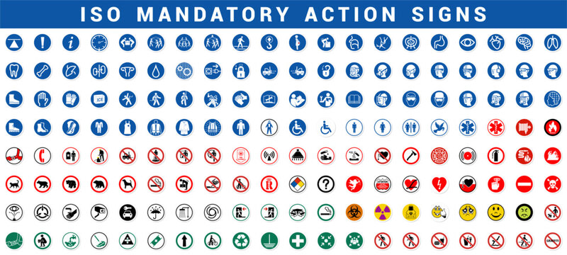 set of mandatory action signs