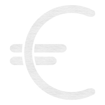 Euro symbol on white background