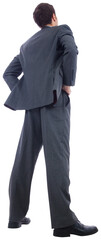 Businessman standing with hands on hips