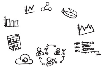 Computer icons against white background