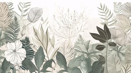 Fototapeta premium Tranquil Garden: Calming Spring Flowers in a Botanical Paradise generative ai