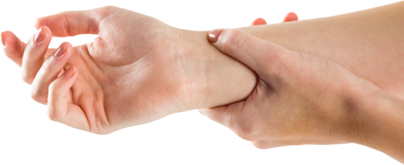 Woman with hand injury