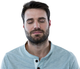 Obraz premium Handsome man with eyes closed