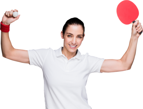 Female athlete playing ping pong - Powered by Adobe