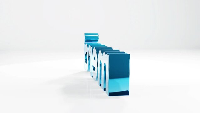 Merci 3d text loopable animation background