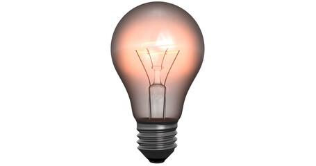 glowing light bulb with light inside