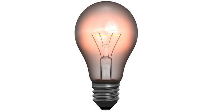 glowing light bulb with light inside