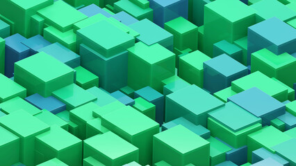 a 3d illustration of blocks in green 