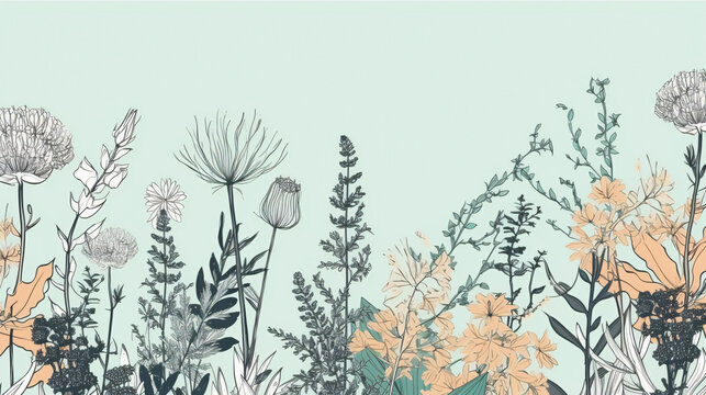 Serenade of Blooms: Mesmerizing Spring Flowers in a Botanical Oasis generative ai © KWY