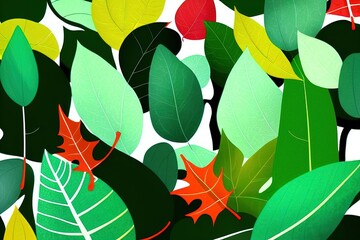 background leaves illustration. Generative AI